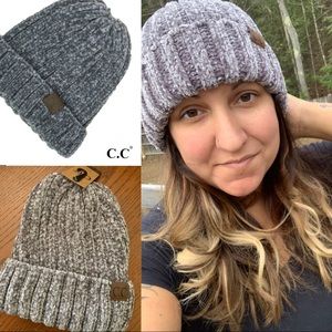 C.C Chenille Beanie Light Grey NWT